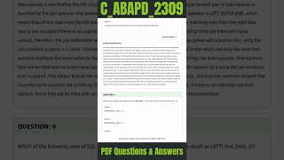 CABAPD2309 Exam Questions  SAP Certified Associate BackEnd Developer  ABAP Cloud Practice Test [upl. by Juliann396]