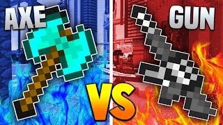 AXES vs GUNS  Minecraft MOD BATTLE Balkons Weapon Mod [upl. by Benjamin]