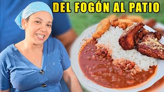 ✨Comida Típica Dominicana Arroz Blanco Habichuelas Arepas Chicharrón y Salsa de Ajo 🤤 [upl. by Aielam]