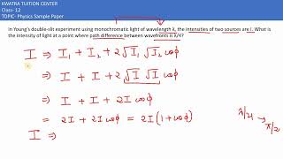 18 In Young’s doubleslit experiment using monochromatic light of wavelength λ the intensitie [upl. by Naerb792]