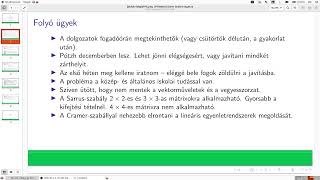 PTIB0301 Elemi lineáris algebra gyakorlat 2024 november 14én [upl. by Toback]