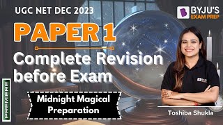 UGC NET Dec 2023  Paper 1 Complete Revision before Exam  Toshiba Mam UGC NET 2023 [upl. by Flossi]