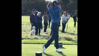 Padraig Harrington Golf Swing 3 Wood Tee Shot Slow Motion Carnoustie 2024 Hole 9 [upl. by Donnenfeld]