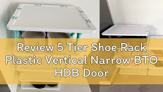 Review 5 Tier Shoe Rack Plastic Vertical Narrow BTO HDB Door Gate Shoerack Foldable Outdoor Indoor [upl. by Ilohcin]