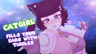 ASMR 🐾 Catgirl Tingles Your Ears With Fluffy Mittens [upl. by Aisatsanna]