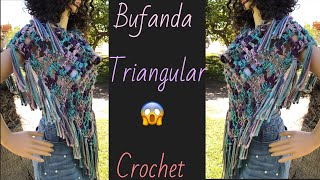 🧣Bufanda Triangular En Crochet Paso a Paso [upl. by Vivien]