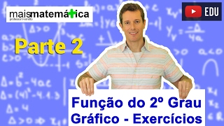 Função do Segundo Grau Função Quadrática Exercícios sobre Gráfico  Parte 2 Aula 8 de 9 [upl. by Ydnahs]