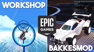 HOW TO PLAY Workshop Maps amp DOWNLOAD Bakkes Mod on Rocket League EPIC GAMES [upl. by Annaj]