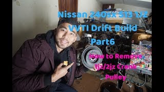 1JZ VVTI How to Remove Crank pulley 1jz2jz Nissan240sx 1jzgte [upl. by Einahteb]