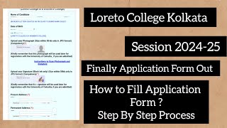 Loreto College Kolkata Application Form Released How to Fill Application Form Step By Step Process [upl. by Relda]