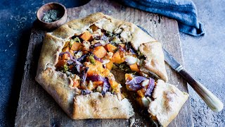 Tarte butternut chèvre et oignons rouges au Thermomix [upl. by Haiel]