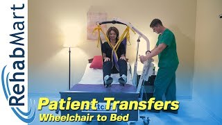 How to use a Hoyer Patient Lift to transfer a patient from their Wheelchair to a Bed [upl. by Garmaise]