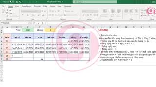 Hướng dẫn chi tiết cách tạo lịch tháng trong Excel bằng công thức [upl. by Idaf]