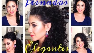 Peinados fáciles de Fiesta para cabello Rizado [upl. by Wardieu223]