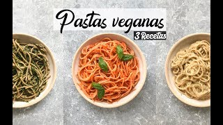 3 RECETAS DE PASTAS VEGANAS  Sencillas  Delis  saludables  🍝Keisha [upl. by Arlena90]