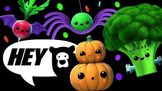 Hey Bear Sensory  Happy Halloween Dance Party  Funky Veggies New Video [upl. by Auof204]