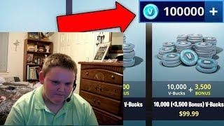 crazy kid buys 10000 vbucks with mums credit card [upl. by Wenona906]