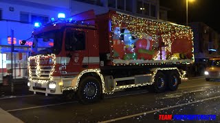 Große WeihnachtsLichtershow Christmas Fire Truck Tour der Freiwilligen Feuerwehr Kelkheim 2023 [upl. by Georgi]