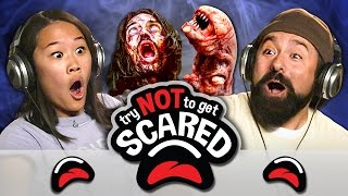 TRY NOT TO GET SCARED CHALLENGE REACT [upl. by Ehud806]