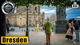 Dresden Autumn Walking Tour 🇩🇪 Germany 4K HDR ASMR [upl. by Adilem]