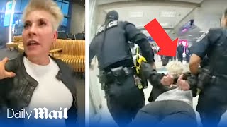 Drunk passenger puts up a fight with cops and airport staff after being denied from boarding plane [upl. by Cung]