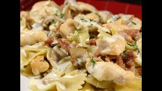 Chicken and Bowtie Pasta with Asiago Cream Sauce [upl. by Bass949]