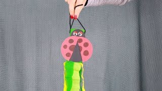 Windsock Toilet Paper Roll Ladybug Craft for Kids [upl. by Eli632]