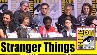 STRANGER THINGS  Comic Con 2017 Full Panel Natalia Dyer Joe Keery Millie Bobby Brown [upl. by Llevol]