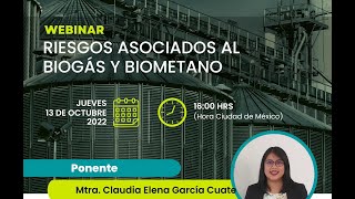 WEBINAR Riesgos asociados al biogás y biometano [upl. by Faxan]