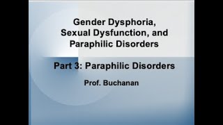 Lecture 14 Part 3 Paraphilic Disorders [upl. by Nahtnahoj]