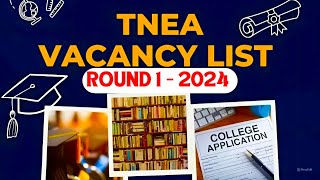 TNEA 2024 VACANCY LIST FOR ROUND  1  Pdf Link 👇 Round  2 ⁉️ [upl. by Guzel480]