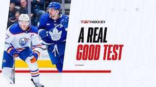 McDavid expects streaking Oilers to get a real good test from Maple Leafs tonight [upl. by Ellennad]