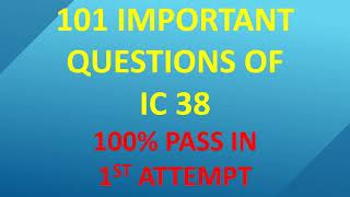 IC 38 Important Questions in English  LIC Agent Exam  IC 38 Exam [upl. by Heshum228]