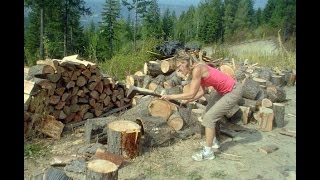 Wood Splitting Woman ONLY [upl. by Bilow]