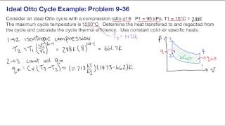 Example solving an ideal Otto cycle [upl. by Rahm]