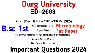 Bsc First Year Microbiology 1st Paper  Bsc 1st year Important Question Microbiology Durg University [upl. by Anselma]