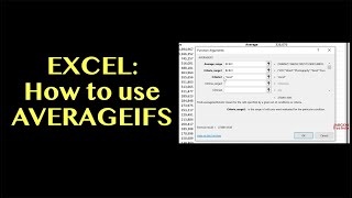 How to use the Excel AVERAGEIFS Function [upl. by Reeher]