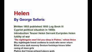 Helen by George Seferis Hindi Summary [upl. by Jae223]