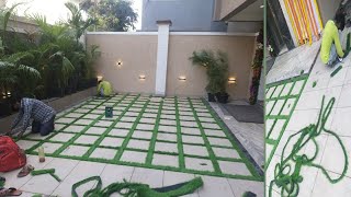 artificial grass on floor  Artificial Grass installation Design [upl. by Ramej]