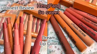 HengFang Semi matte lipstick Swatch and Honest ReviewBanglaShajbo lipstick swatch review [upl. by Ellehsat]