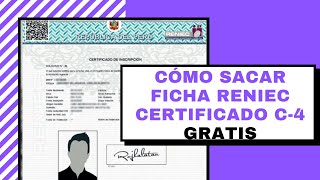 COMO SACAR FICHA RENIEC CERTIFICADO C4 ✅📃 [upl. by Yelad]