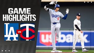 Dodgers vs Twins Game Highlights 4924  MLB Highlights [upl. by Anis]