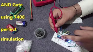 AND Gate 7408 Simulation on Breadboard  Electronics [upl. by Arteid]