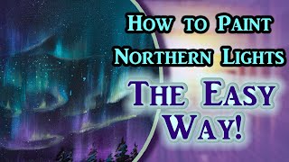 Acrylic Painting Lesson  Easy Northern Lights [upl. by Cut]