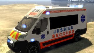 GTA IV Mods French  JUSSIEU SECOURS  Paramedic Ambulance FIAT 2012 ELS V6  1070 [upl. by Alamak]