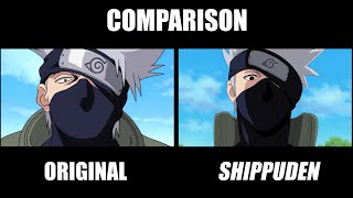 Kakashi VS Team 7  Naruto Original VS Shippuden Comparison Side by Side [upl. by Yelserp]