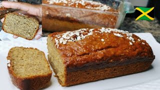 HOW TO MAKE SUPER MOIST JAMAICAN BANANA OATMEAL BREAD RECIPE  MY HUSBAND TRY MY BANANA OATS BREAD [upl. by Ahcsas596]