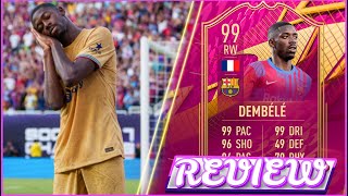 EL MEJOR DEMBOW 99 OUSMANE DEMBELE FUTTIES PREMIUM SBC PLAYER REVIEW FIFA 22 [upl. by Ellierim]