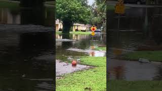 Locals Use Kayaks to Traverse Flooded Roads in Sarasota [upl. by Tony]