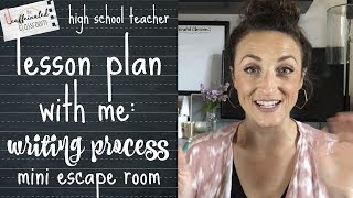 Writing Process Mini Escape Room  Plan With Me  High School ELA [upl. by Mcarthur]